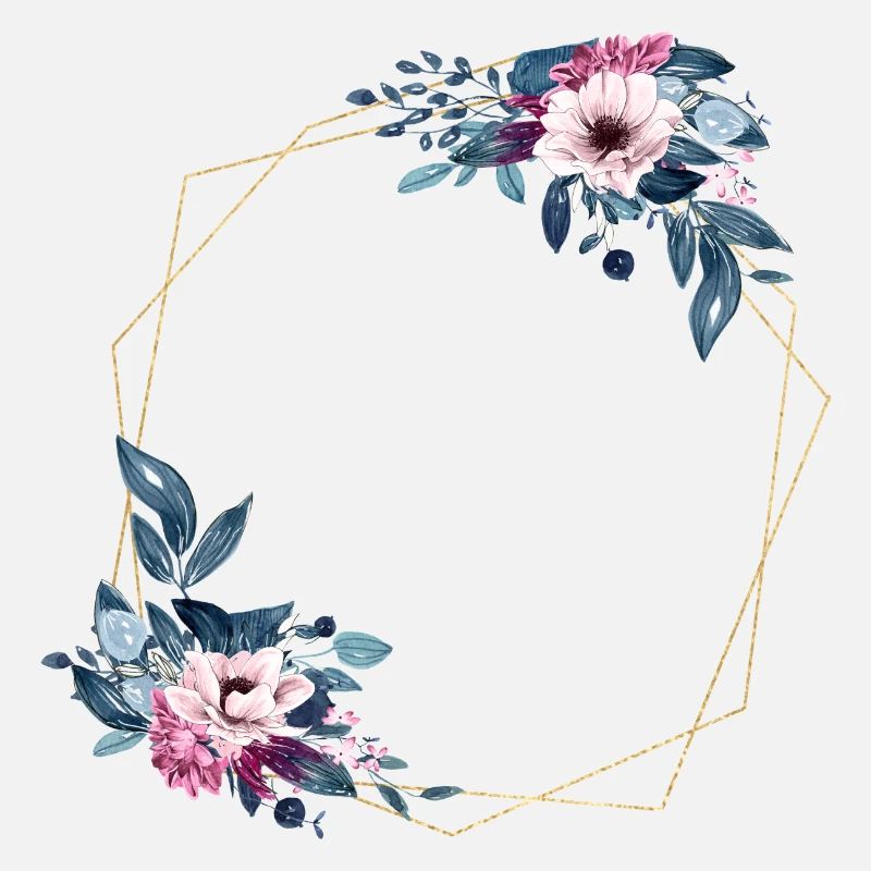 Floral Hexagon customizable