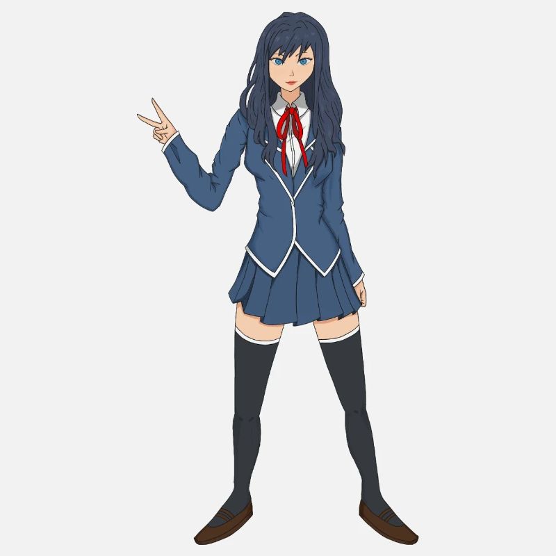Kawaii Anime Mädchen in der Schule Uniform Ästhetik