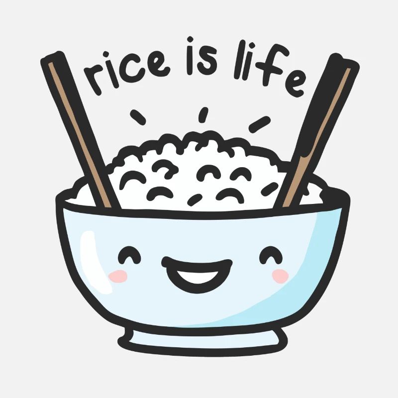 Le riz, c’est la vie, mignon bol de riz heureux