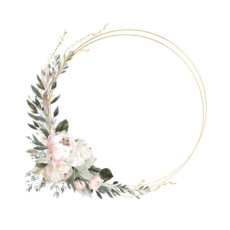 Modern Pastel Boho Flower Circle customizable