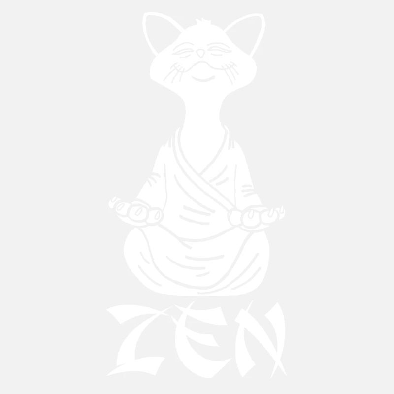 Chat blanc zen