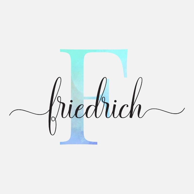 E| Monogram | Name | Frederick | Watercolor