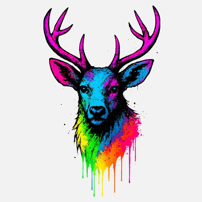 Rainbow Deer Neon Splash