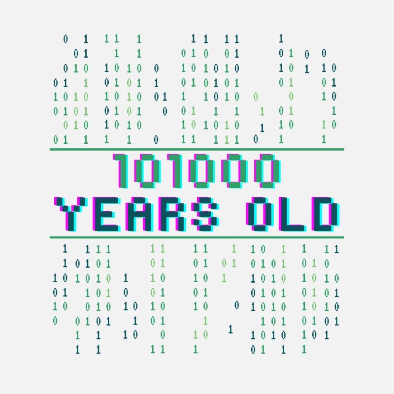 40e anniversaire 40 ans Code binaire Informatique