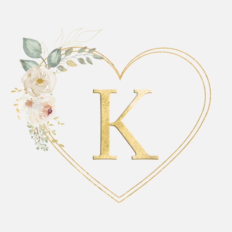 Customizable heart Monogram K