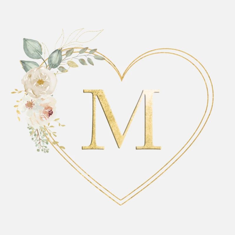Customizable heart Monogram M
