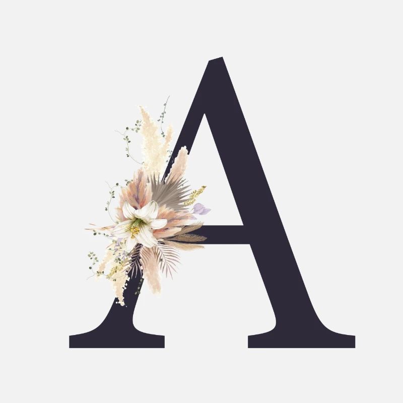 Customizable Monogram A Floral
