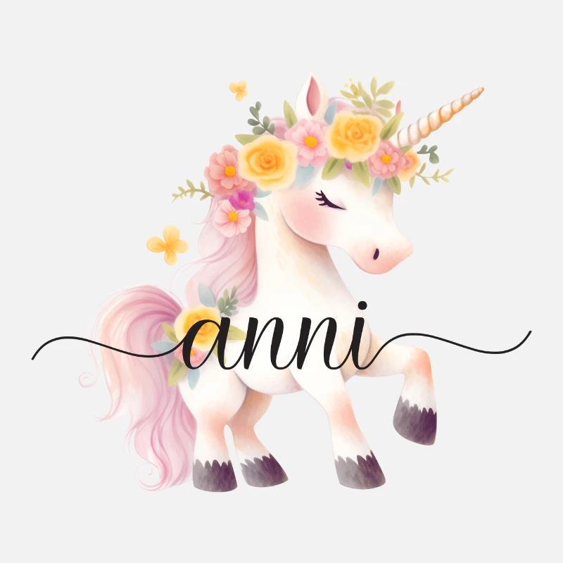 Anni! Unicorn flower design, customizable