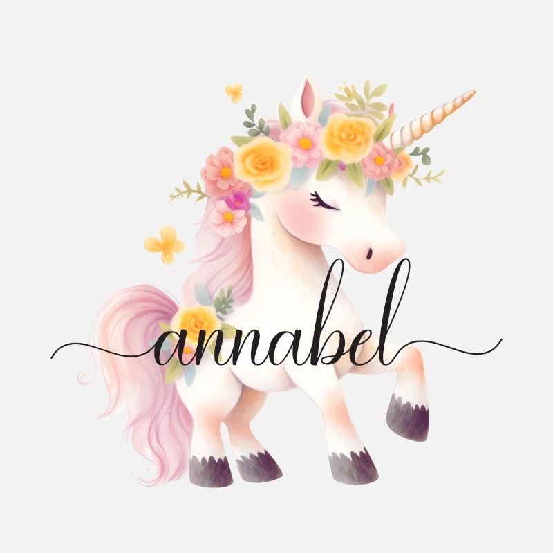 Annabel! Unicorn flower design, customizable