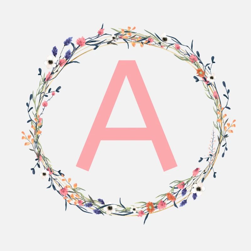 Couronne de fleurs monogramme personnalisable A