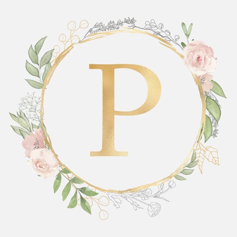 Customizable Monogram P Floral