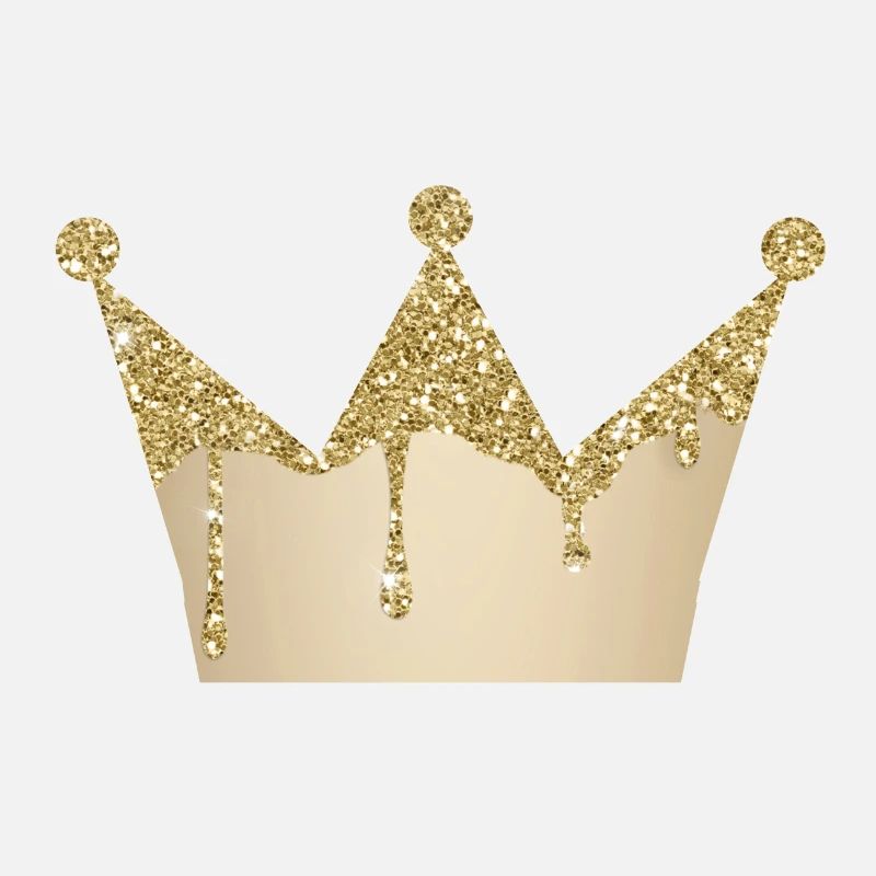 Crown Gold Glitter customizable