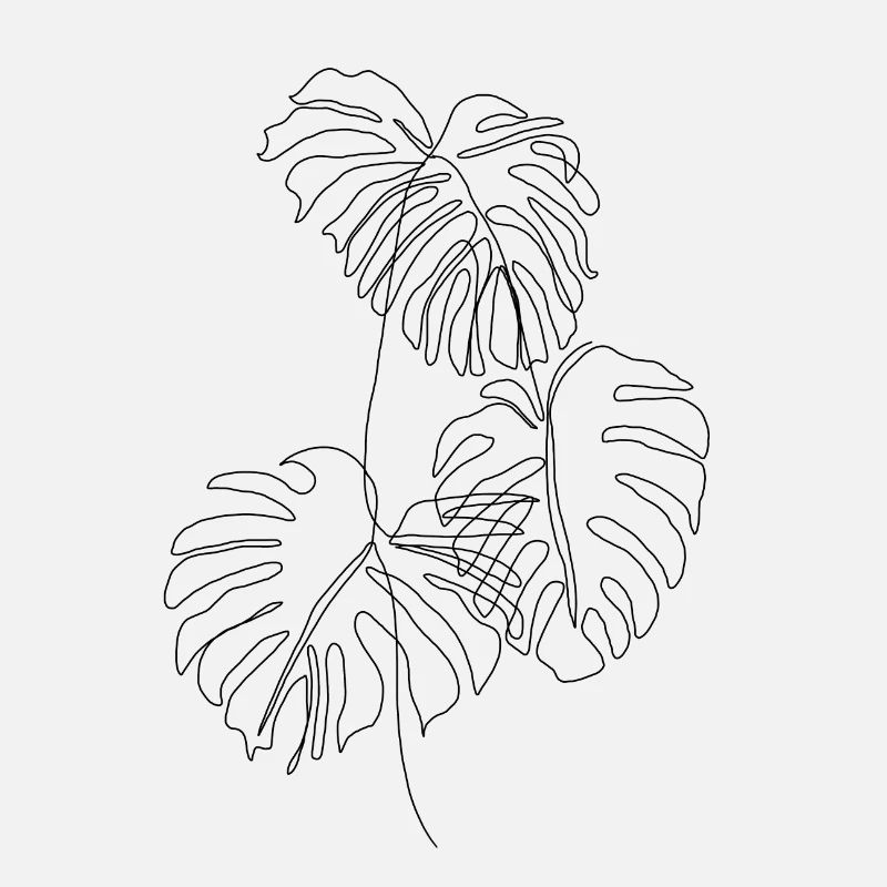 PLANT LOVER | Monstera One Line Drawing | schwarz