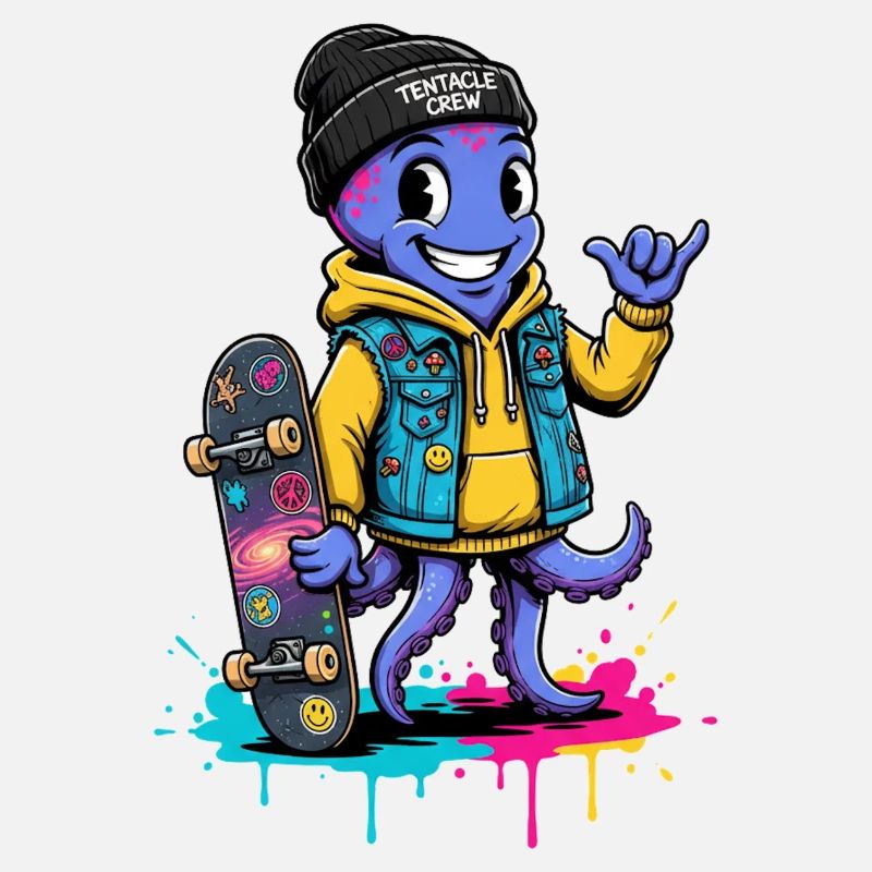 Dessin animé Tentacule Skate Crew