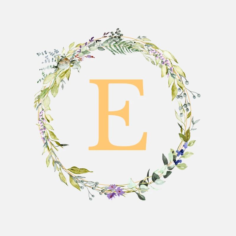 E Monogram Eucalyptus Wreath