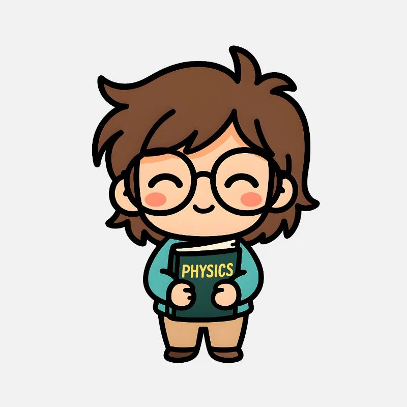 Little physics hero with book
