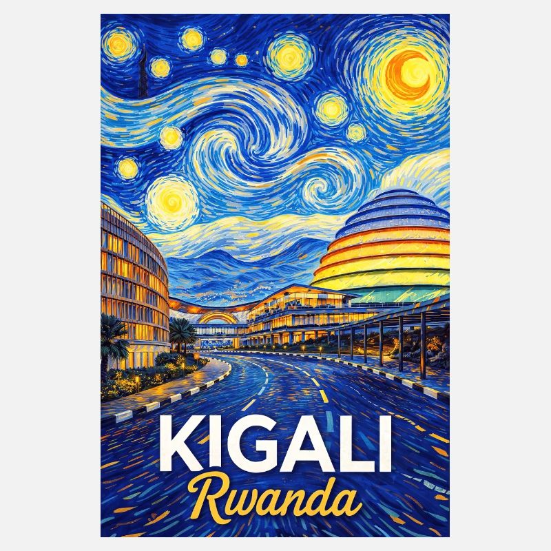 Silhouette étoilée de Kigali au Rwanda