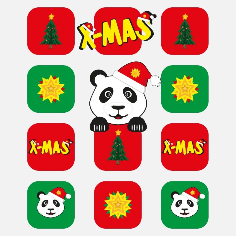 Panda mit Weihnachts-Apps, lustiger Hingucker.