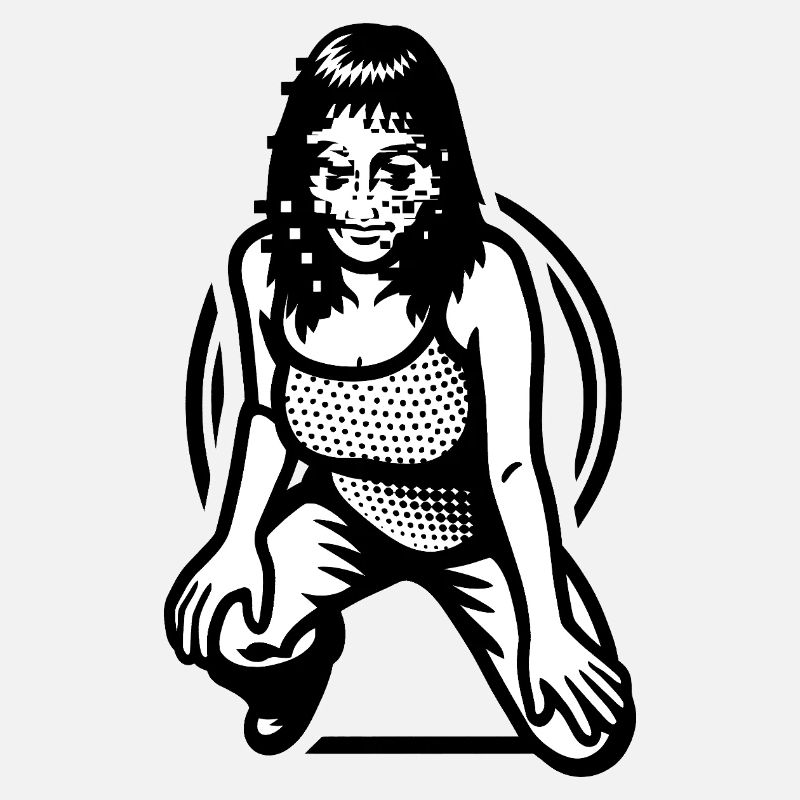 HACKER GIRL - black & white 
