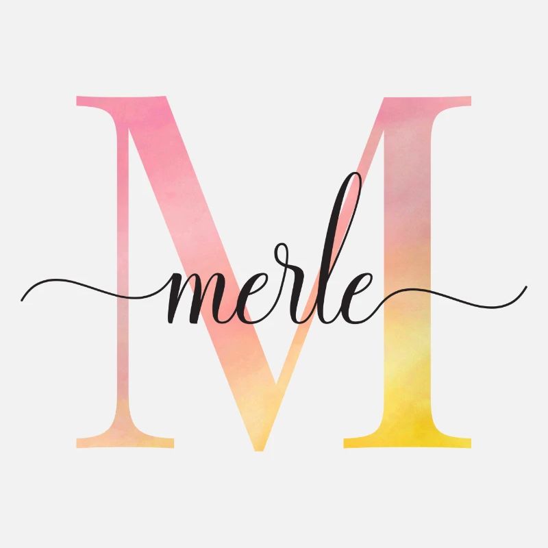 M | Monogramm | Name |Merle |Watercolor
