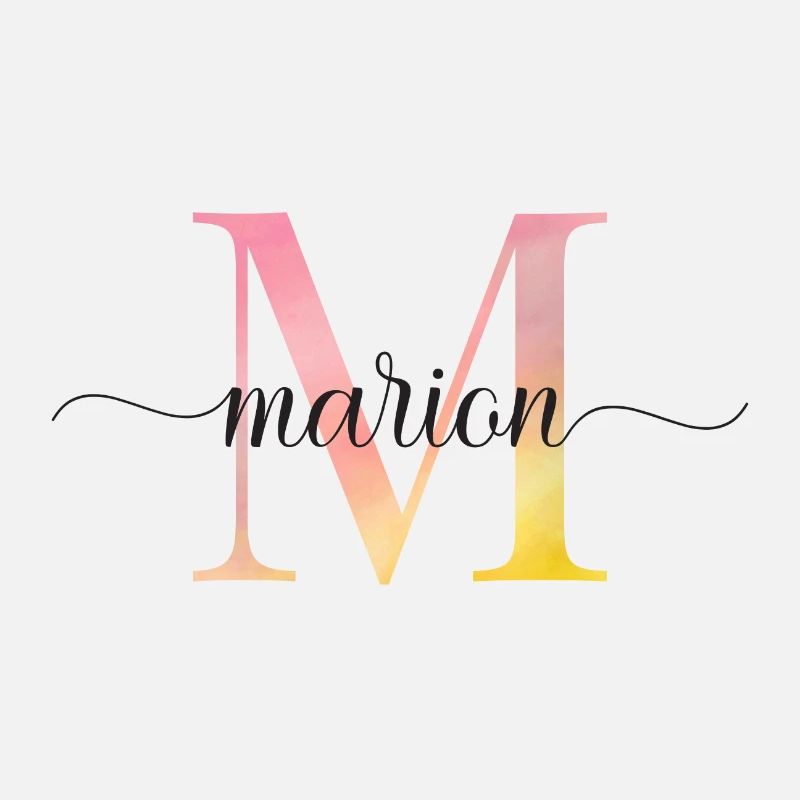 M | Monogramm | Name |Marion |Watercolor