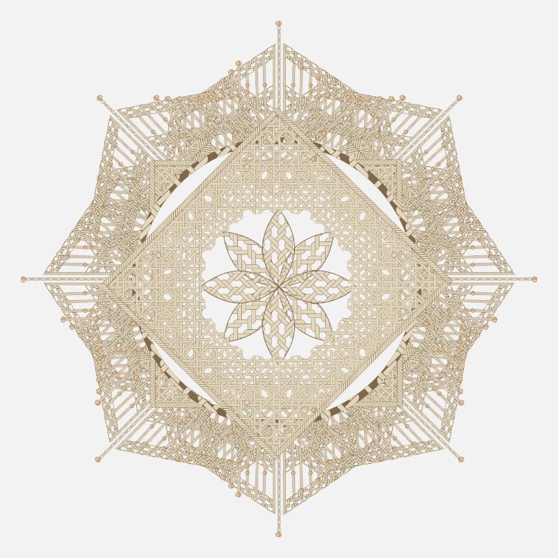 geometric macramé style flower pendant
