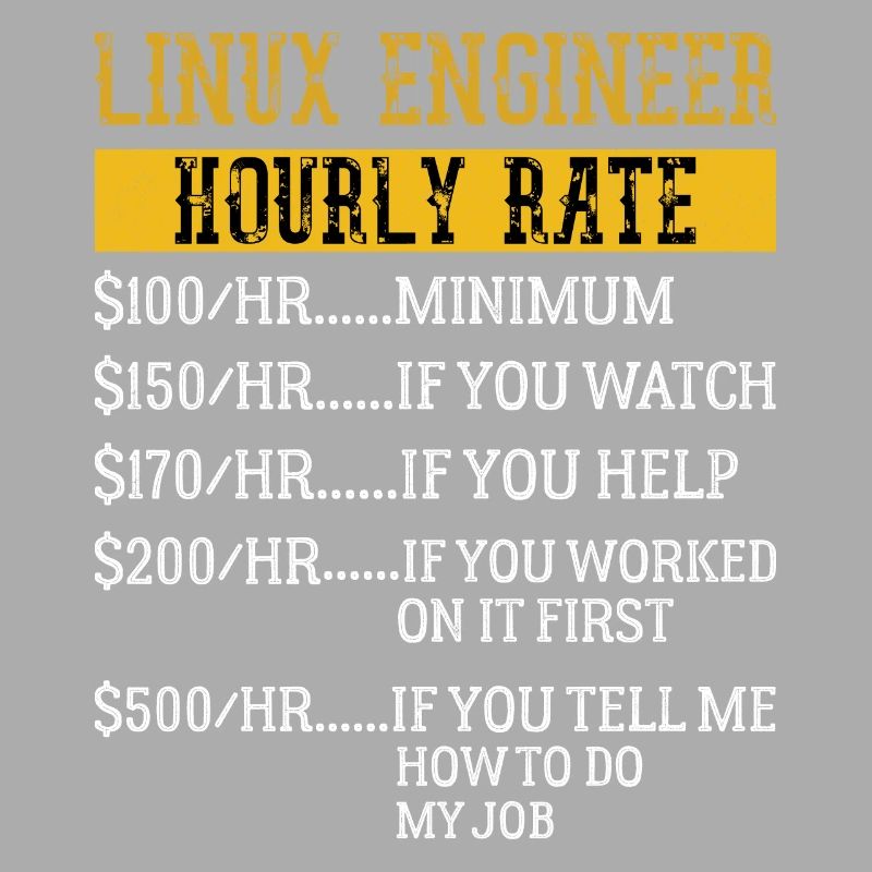 Linux Engineer Stundensatz Mechaniker Arbeitsrate