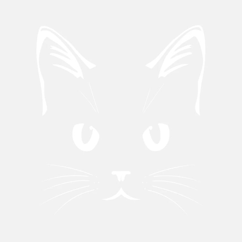 Visage de chat blanc – Conception d’art au trait