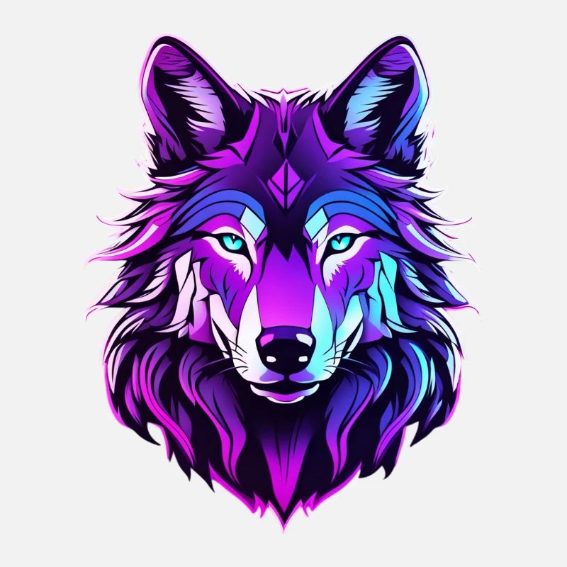 Wolf in Neonfarben