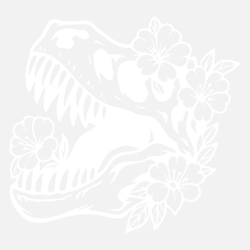 Conception de silhouette de dinosaure floral