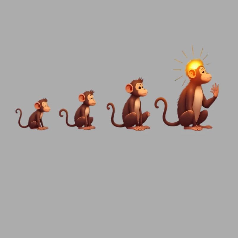 Evolution der Affen mit Sonnenkopf