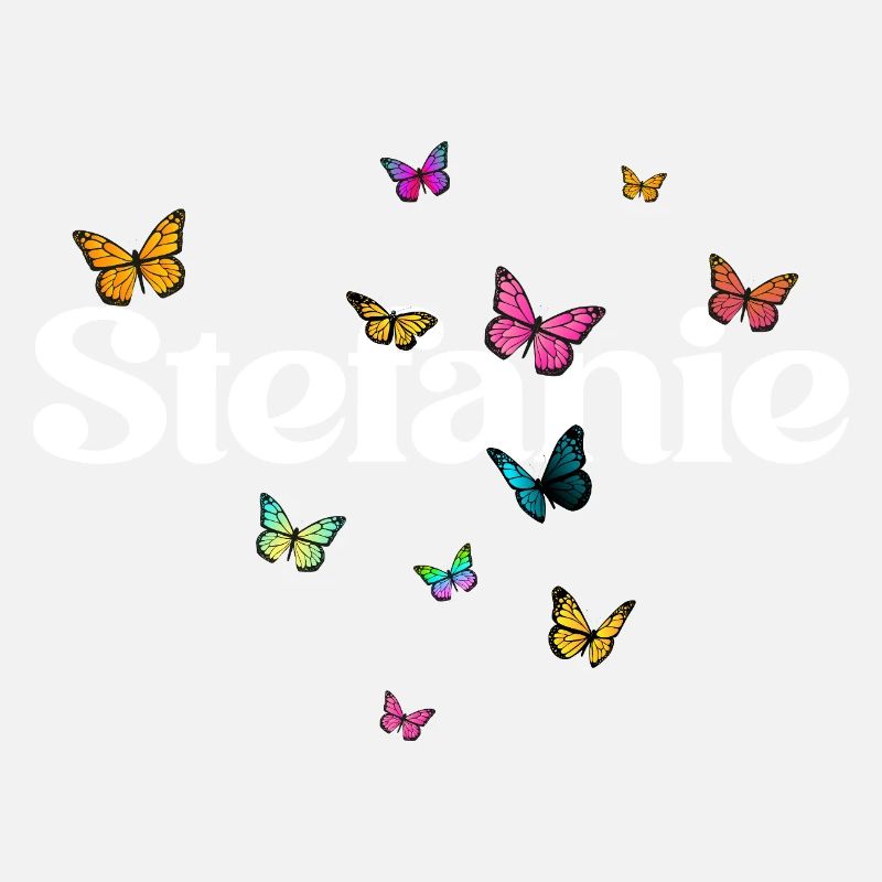 Schöner Mädchenname mit Schmetterlingen STEFANIE