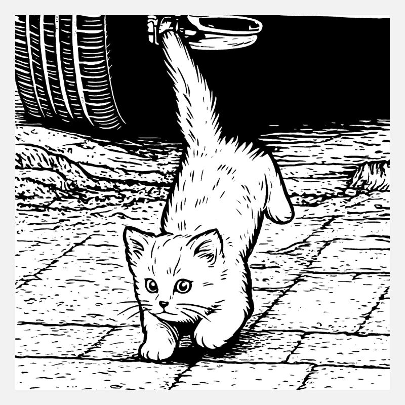 Katzenpfoten Blick unter Auto