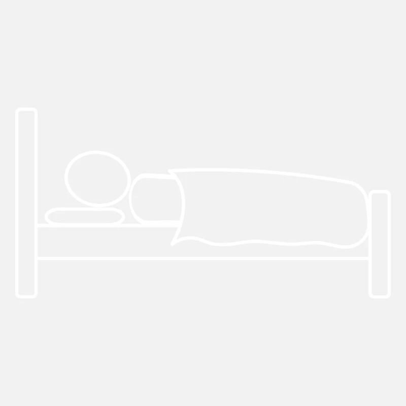 Stick man in bed