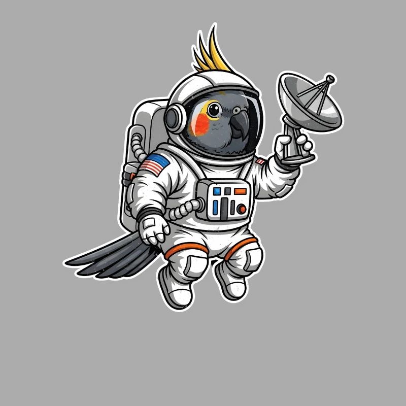 oiseau de l’espace astronaute calopsitte