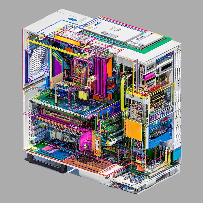 Buntes Innenleben eines Computers