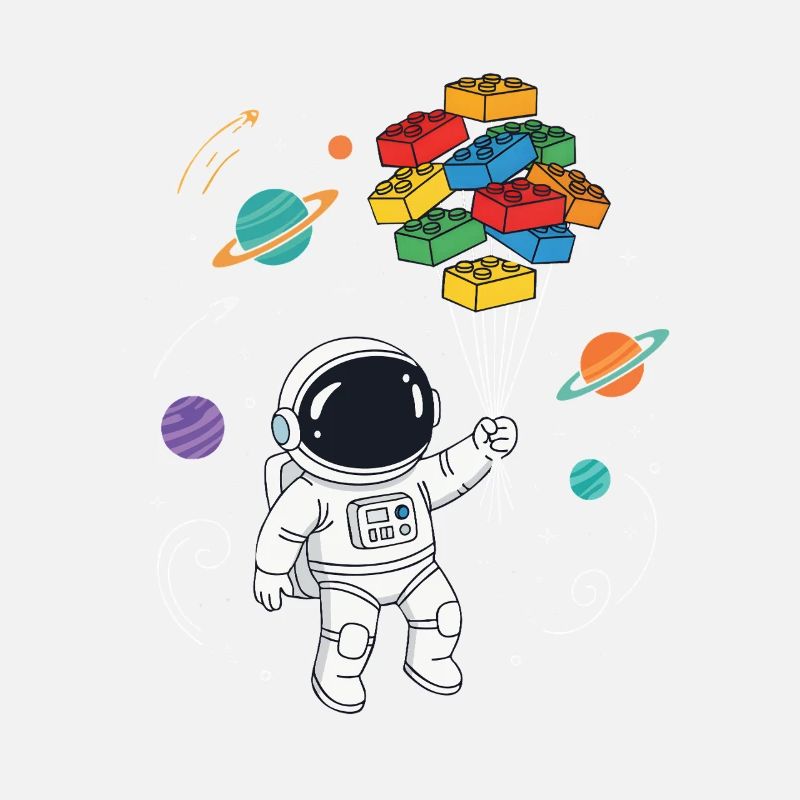 Astronaut Building Blocks Space Brick Builder