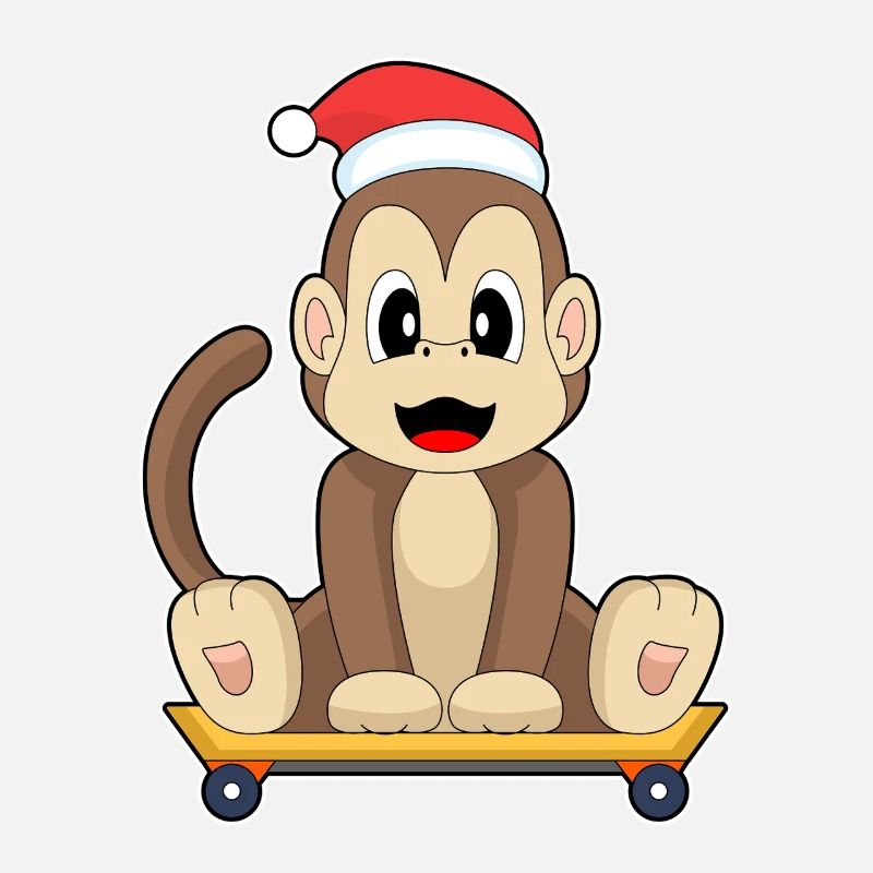 Planche à roulettes de Noël Monkey