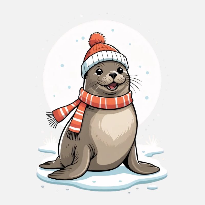 Winter seal with scarf