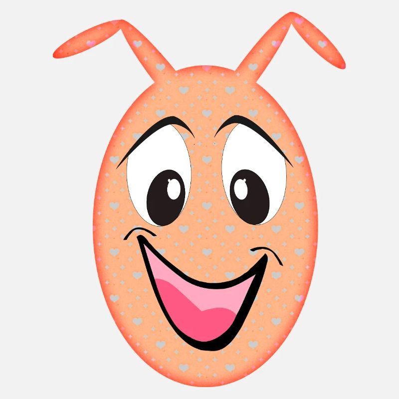 Orange Figurine Funny Head with Hearts