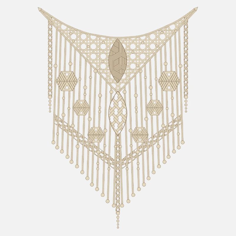 Feines Makramee-Ornament mit geometrischen Details