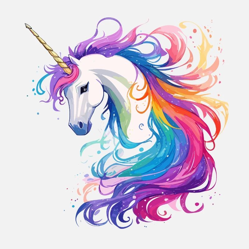 Regenbogen-Einhorn Kopf Portrait