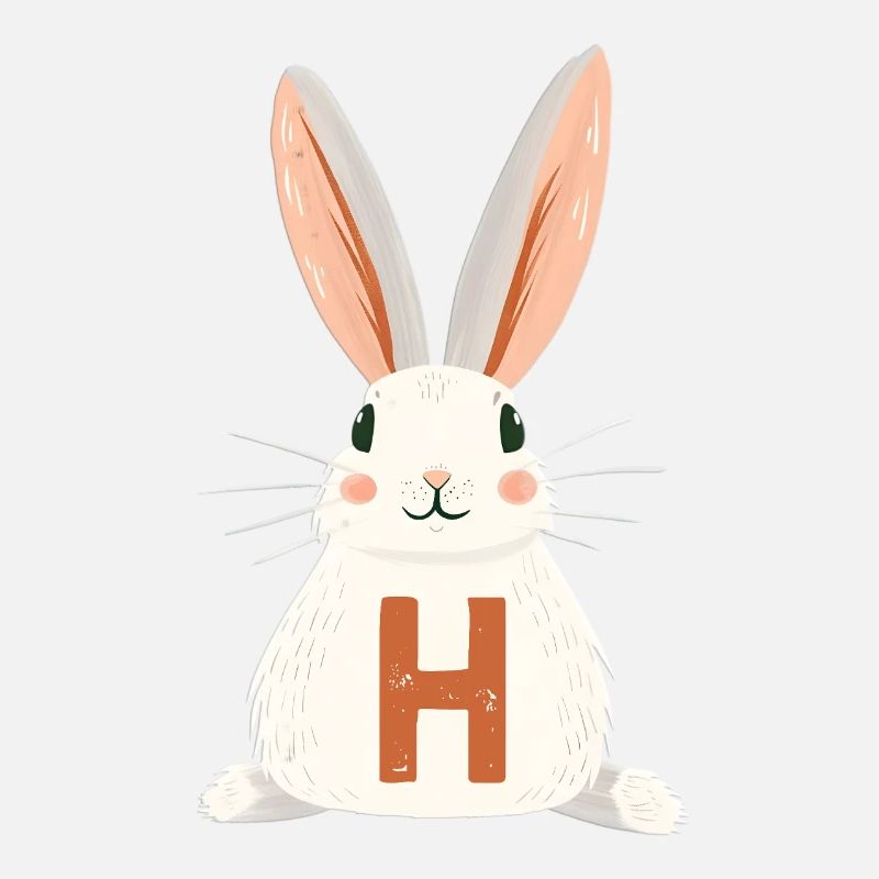 H Letter - Bunny - Customizable