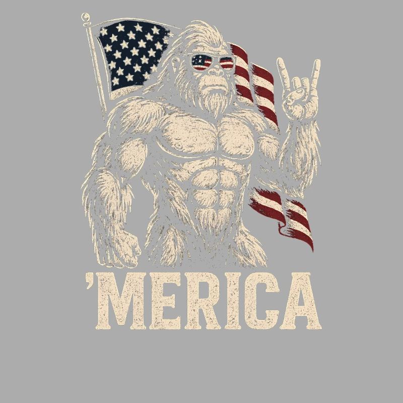 Amerika Bigfoot Lustiger Bigfoot zum 4. Juli Ameri