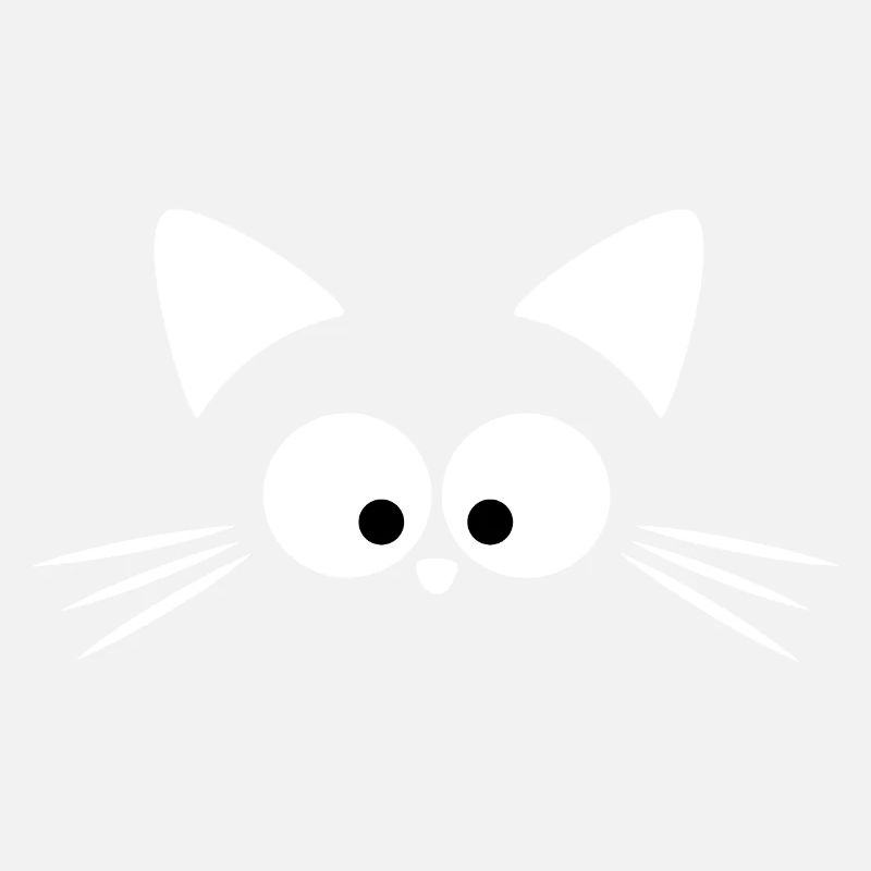 Chat Blanc Mignon | Tee-Shirt Kawaii Minimal