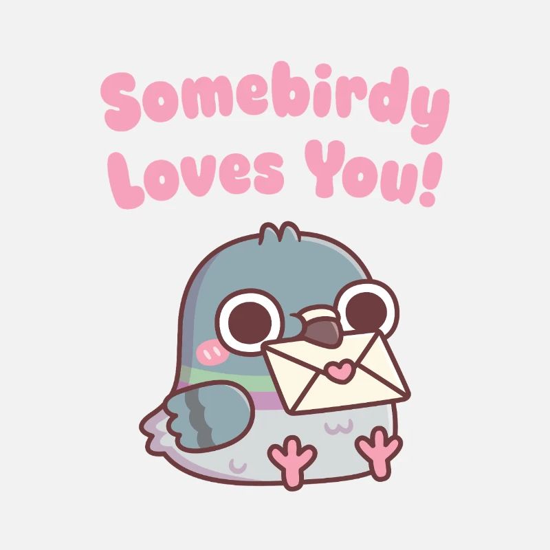 Pigeon mignon, un oiseau t’aime jeu de mots