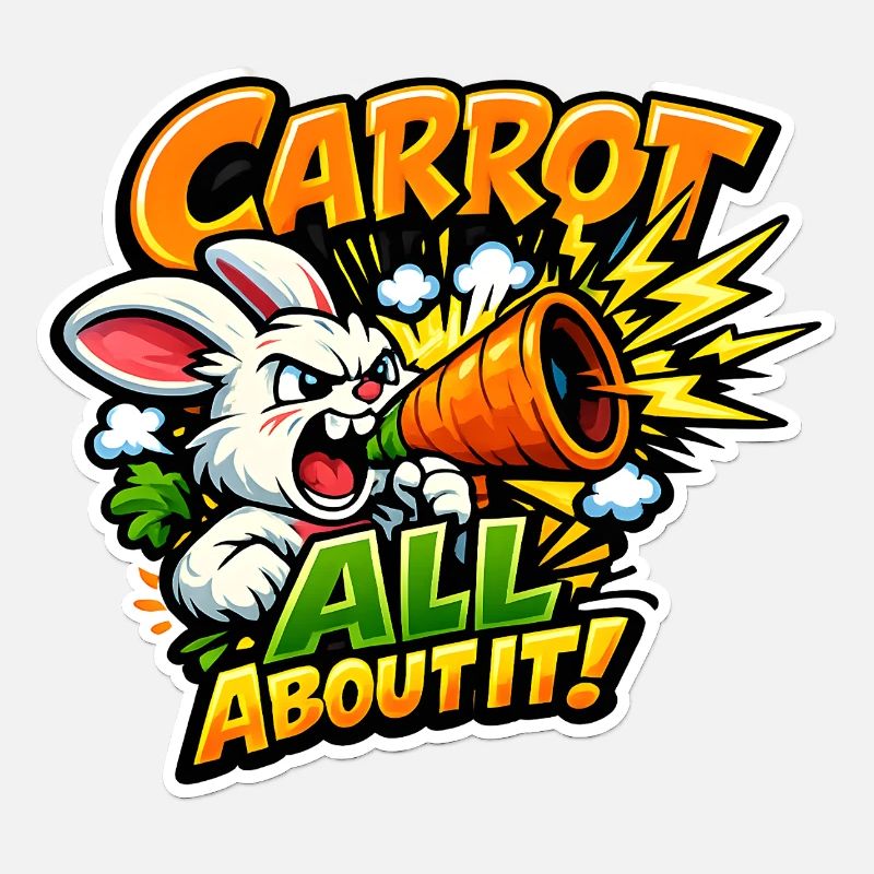 Lapin Mégaphone Carotte – Style Comic