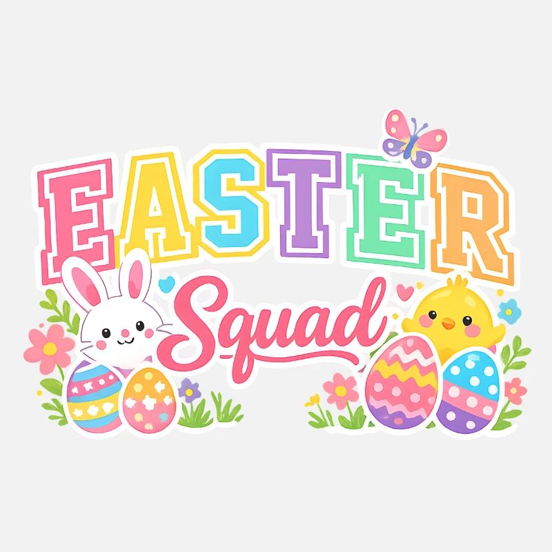 Easter Squad Colorful Eggs Chick