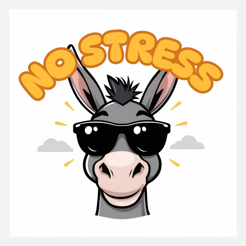 Stressfreier Esel mit Sonnenbrille