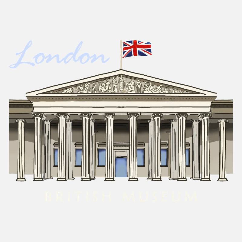 London British Museum, hand-drawn